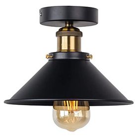 Mylights Retro Mat Siyah En 22 cm Rustik Vintage Kople Metal Üründür Tavan Armatür Avize