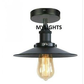 Mylights Retro Mat Siyah En 22 cm Rustik Vintage Kople Metal Üründür Tavan Armatür Avize