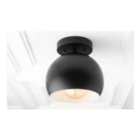 Mylights Retro Plofonyer 20 cm En Siyah Küre Tavan Avize