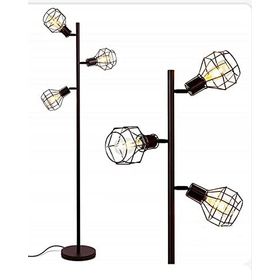 Mylights Retro Rustik 3'lü Mafsallı 3'lü Kafes Köşe Lambası Lambader
