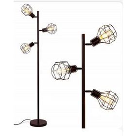 Mylights Retro Rustik 3'lü Mafsallı 3'lü Kafes Köşe Lambası Lambader