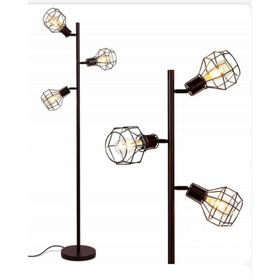 Mylights Retro Rustik 3'lü Mafsallı 3'lü Kafes Köşe Lambası Lambader
