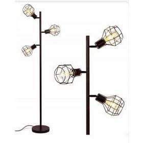 Mylights Retro Rustik 3'lü Mafsallı 3'lü Kafes Köşe Lambası Lambader