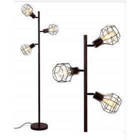 Mylights Retro Rustik 3'lü Mafsallı 3'lü Kafes Köşe Lambası Lambader