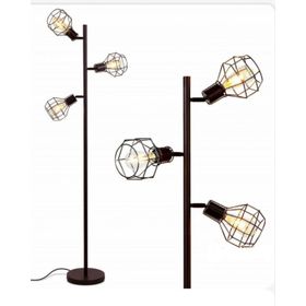 Mylights Retro Rustik 3'lü Mafsallı 3'lü Kafes Köşe Lambası Lambader