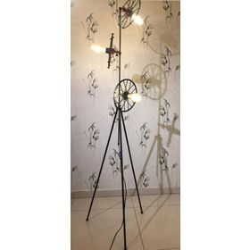 Mylights Retro Rustik 3'lü Üç Ayak Rustik Köşe Lambası Lambader