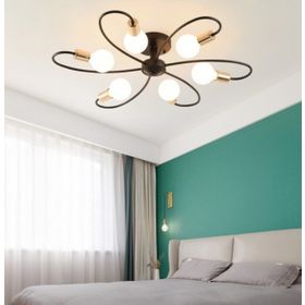 Mylights Retro Rustik Altılı Plofonyer Tavan Avize