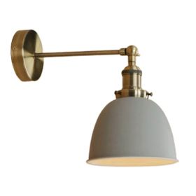 Mylights Retro Rustik Gri Başlıklı Duvar Lambası Mafsalı Hareketli Aplik