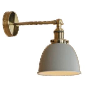 Mylights Retro Rustik Gri Başlıklı Duvar Lambası Mafsalı Hareketli Aplik