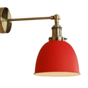 Mylights Retro Rustik Mafsalı Hareketli Kırmızı Duvar Lambası Aplik