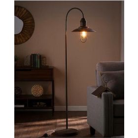 Mylights Retro Rustik Mat Siyah Rustik Ayaklı Köşe Lambası Lambader