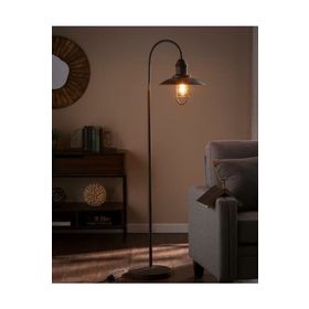 Mylights Retro Rustik Mat Siyah Rustik Ayaklı Köşe Lambası Lambader