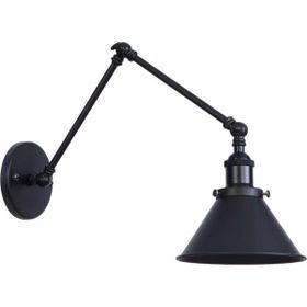 Mylights Retro Rustik Mat Siyah Üç Mafsalı Akrobat Duvar Lambası Aplik