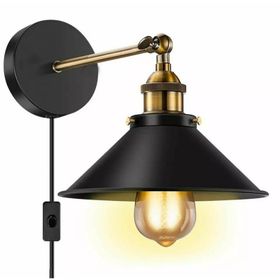Mylights Retro Rustik Metal Aplik Mafsalı Kablo Anahtarlı Aplik