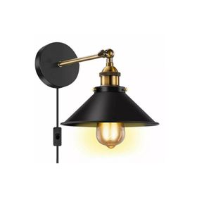 Mylights Retro Rustik Metal Aplik Mafsalı Kablo Anahtarlı Aplik