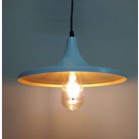 Mylights Retro Rustik Sarı İçi Beyaz Metal Sarkıt Avize