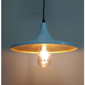 Mylights Retro Rustik Sarı İçi Beyaz Metal Sarkıt Avize