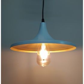 Mylights Retro Rustik Sarı İçi Beyaz Metal Sarkıt Avize