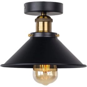 Mylights Siyah Retro 23 cm Tekli Rustik Plofonyer Tavan Avize
