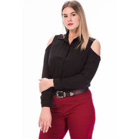 Myline 23570-M Siyah Kadın Gömlek