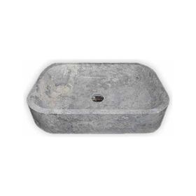 Mym Gümüş Traverten Dizayn Kare Lavabo