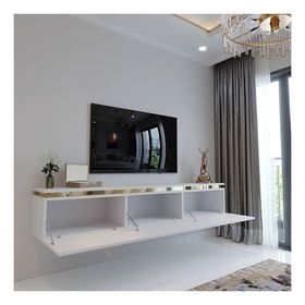 Myniture Home & Living G6117-1 Duvara Monte Gold Üçgen Kulp Beyaz Tv Ünitesi