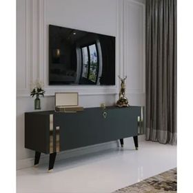 Myniture Home & Living G6302-4 Antrasit Gold Minifiks Dişaridan Vida Gözükmez 120 cm Tv Sehpası
