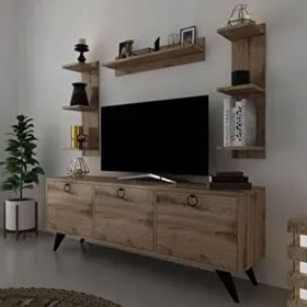 Myniture Home & Living Q3028-3 Kulplu Dolaplı Modern TV Sehpası