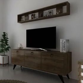 Myniture Home & Living Q3029-2 Kulplu Dolaplı Modern Tv Sehpası