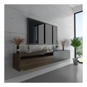 Myniture Home & Living S6110-7 Ceviz Antrasit Duvara Monte Tv Sehpası