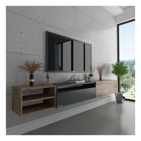 Myniture Home & Living S6111-7 Çırağan Antrasit Duvara Monte Tv Sehpası
