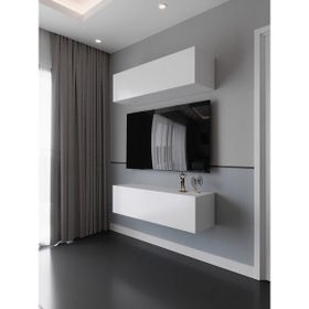 Myniture Home & Living S6113-1 Beyaz Duvara Monte Tv Sehpası