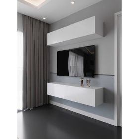 Myniture Home & Living S6203-1 Beyaz Duvara Monte Tv Sehpası