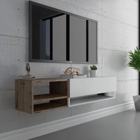Myniture S6105-1 Beyaz Çırağan Duvara Monte Tv Sehpası