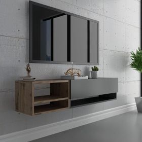Myniture S6105-4 Antrasit Çırağan Duvara Monte Tv Sehpası