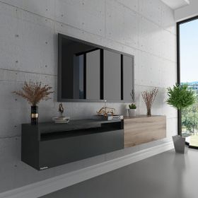Myniture S6110-8 Antrasit Çırağan Duvara Monte Tv Sehpası