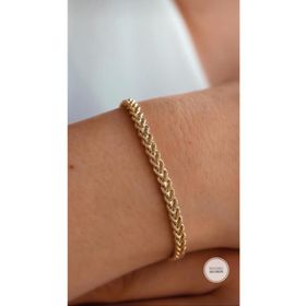 MYOROGOLD 14 Ayar Burgu Çift Sıra Altın Bileklik