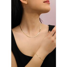 MYOROGOLD 14 Ayar İtalyan Ezme Zincir Altın Bileklik