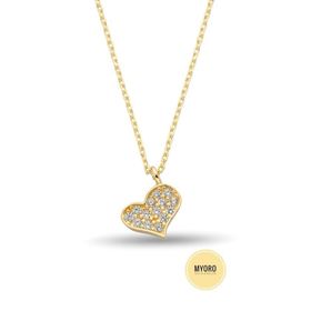 MYOROGOLD 14 Ayar Kalp Figürlü Altın Kolye