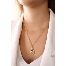 MYOROGOLD 14 Ayar Lale Modeli Tuğralı Altın Kolye