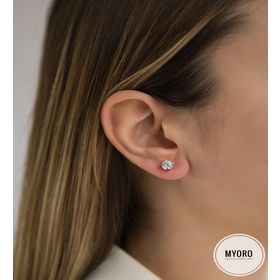 MYOROGOLD 14 Ayar Tek Taş Altın Küpe
