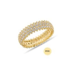 MYOROGOLD 14 Ayar Üç Sıra Tamtur Altın Yüzük