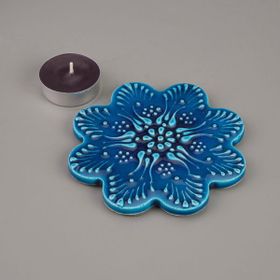 Myros 11 cm Turkuaz Çini Bardak Altlığı