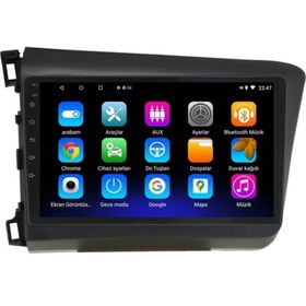 Myway Honda Civic Fb7 Android 12 Kablosuz Carplay Navigasyon Multimedya Ekran