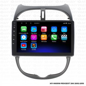 Myway Peugeot 206 0609W Android 12 Kablosuz Carplay Navigasyon Multimedya Ekran Teyp
