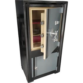 MyWondry 85 cm Şifreli Siyah Gri Çelik Para Kasası