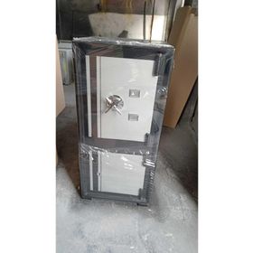 MyWondry Çift Kapılı Yangına ve Depreme Dayanıklı 85 cm Siyah Gri Şifreli Çelik Para Kasası
