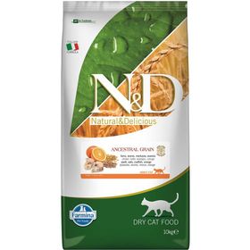 N & D 10 kg Morina Balıklı ve Portakallı Düşük Tahıllı Yetişkin Kedi Maması