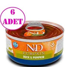 N & D 6x70 gr Balkabaklı Tahılsız Ördek Kedi Konservesi