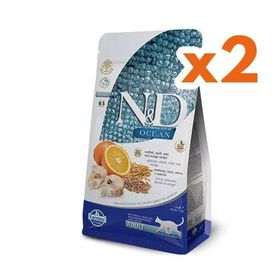 N & D Ocean 1.5 kgx2 Adet Düşük Tahıllı Morina Balığı Portakal Kedi Maması
